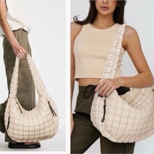 Cream Quilted Shoulder Bag
